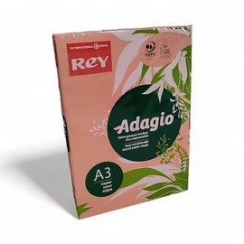 Rey Adagio A3 80gsm (500 Sheets) Peach Paper - for Laser, Copiers and Inkjet Printers - 1 Ream