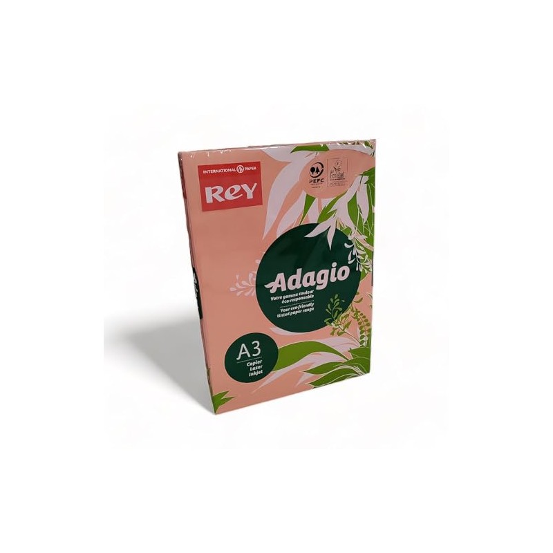 Rey Adagio A3 80gsm (500 Sheets) Peach Paper - for
