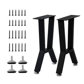 Yidi Metal Bench Legs, Heavy Duty Metal Coffee Table Legs 16 inch, Black H16×W11,Set of 2