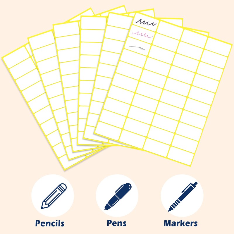 38x19mm,1200PCS Matte White Labels Stickers Small Sticky Labels Name Labels
