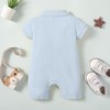 DEFAHN Baby Boy Polo Romper Short Sleeve Solid Bodysuit Jumpsuit