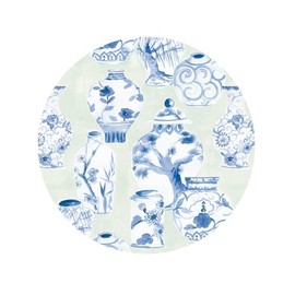 Caspari Glazed Porcelain Celadon Salad & Dessert Plates - 8 Paper Plates per Pack