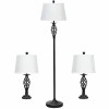 Set of 2 Table Lamps and 1 Floor Lamp with