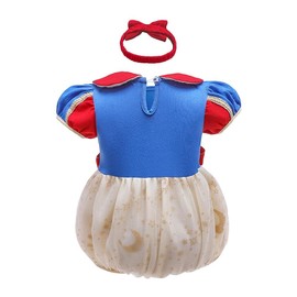 Lito Angels Princess Snow White Dress with Headband for Baby Girls, Bodysuit, Romper Costume, Fancy Dress, Size 6–9 Months