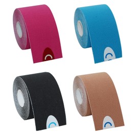 Neoreser 4 Rolls Sports Tape, Professional Physio Tape and Sports Tape, Waterproof, Skin-Friendly Kinesiotape, for Knee Pain, Elbow and Shoulder (5 m x 5 cm, 4 Colours)