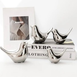 [4size-SET] Little Bird Korean Style Object Color Selection Entrance Interior Paperweight (Silver)