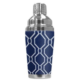 Mugzie brand 16-Ounce Cocktail Shaker with Insulated Wetsuit Cover - Geometric