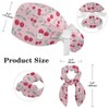 Scrub Caps Women with Button,Adjustable Surgical Caps with Ponytail Pouch,Cherry