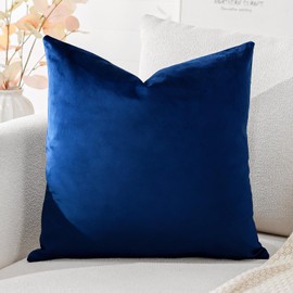 Artscope Velvet Cushion Cover Decorative Cushion Sofa Cushion Lumbar Cushion Throw Cushion Cover Sofa Bedroom 45 x 45 cm Navy Blue