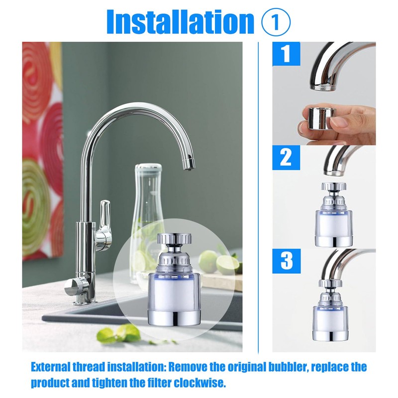 Pack of 2 Water Filter Tap, Water Tap Filter for