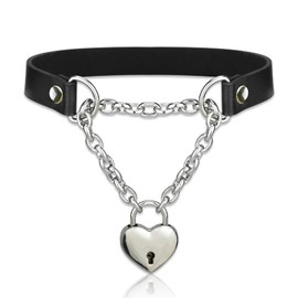 Slip Chain Necklace for Women Chunky Chain Necklace Heart Loop Choker Cuban Long Layered Jewelry Adjustable Lariat Y-Necklace