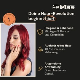 FemMas Haarfarbe 3x Dunkelblond Mahagoni 6.5 I Professionelle Creme Haarfarbe mit Argan√∂l, Keratin & Ceramiden I Als dauerhafte Haarf√§rbung oder T√∂nung f√ºr strahlende, haltbare Farbergebnisse I 100 ml