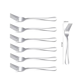 Kyraton Dinner Fork 6 Pieces, Stainless Steel 20.5cm Forks Silverware, Table Forks Set of 6