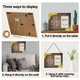 Dumyum You are My Sunshine Wood Photo Frame Gifts for Mom Grandma Nana Wife, 8x10 Picture Frame (Photo 4x6 Inches)