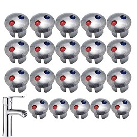 Hot Cold Indicator for Faucets Universal Hot and Cold Signs Buttons for Kitchen Bathroom Sinks Faucets Replacement Part (20pcs)