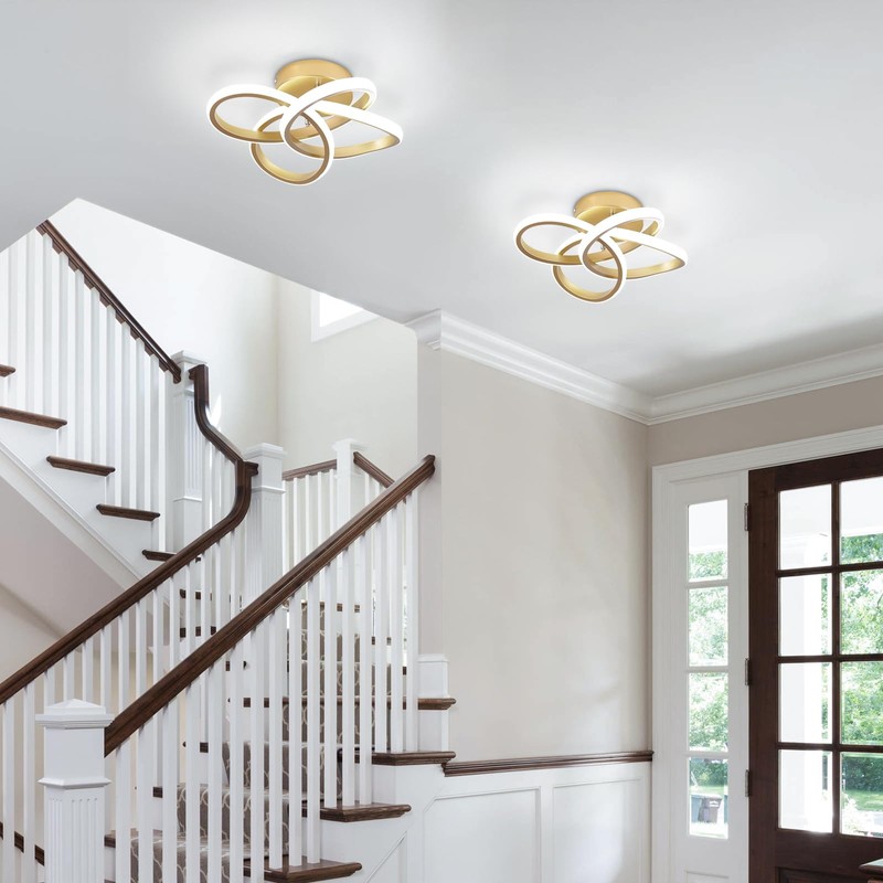 CANEOE Gold Led Hallway Light, 6000K Modern Led Ceiling Light