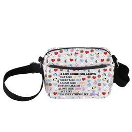 PXTIDY Korean Group Army Cartoon Crossbody Bag K Pop Korean Group Gifts Merch Music Team Army Members Fan Gift K-Pop Characters