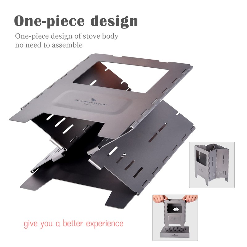 Boundless Voyage Camping Stove Portable Folding Titanium Stove Wood Stove