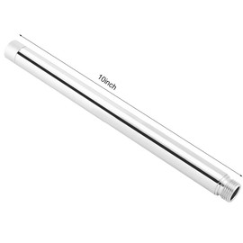 Fdit Extensión de Brazo de Ducha Tubo Extensor de Acero Inoxidable Cabezal de Ducha Varilla de extensión(10inch)