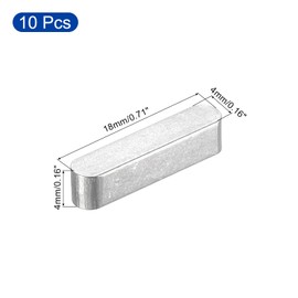 sourcing map 10Pcs Round Ended Feather Key, 4x4x18mm Stainless Steel Professional Parallel Drive Shaft Key Stock for Fasteners Mechanical Industry