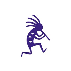 Kokopelli Silhouette Vinyl Decal Notebook Car Laptop 3.75" x 5.5" (Purple)