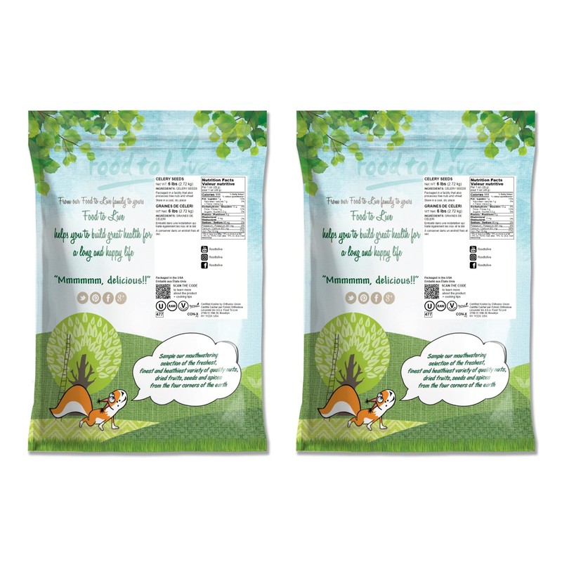 Food to Live Whole Celery Seeds, 12 Pounds – Dried