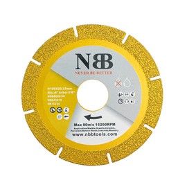 NBB Brazed Diamond Wheel, Diamond Blades Efficiency Longer Life for Grinding and Cutting on Granite Marble Tiles Ceramic Metal Glass 22.23mm Shank for Angle Grinder (Medium, 1)