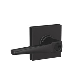 SCHLAGE F51A ELR 622 COL Eller Lever with Collins Trim Keyed Entry Lock, Matte Black