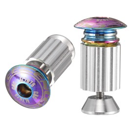 HARFINGTON Bike Handlebar End Plugs Aluminum Bar End Caps 18-20mm Adjustment Expanding Locking with Screw for MTB Road BMX Fixed Gear Bike, Multicolor