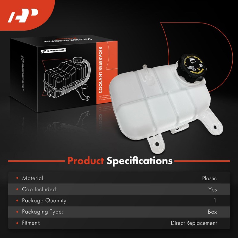 A-Premium Engine Coolant Overflow Recovery Reservoir Tank [with Cap] Compatible