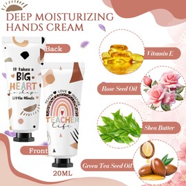 Dimsile 12 Sets Teacher's Day Teacher Appreciation Gifts Include Hand Cream Lip Balm Bulk Organza Bags Thank You Tags Inspirational Gift for Women Girls Party Favors Holiday Birthday