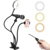 USB LED Ring Fill Light Lamp with Phone Holder Microphone