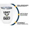 Bubble Hugs Tennis White Edition Wine Tumbler 12oz - Love