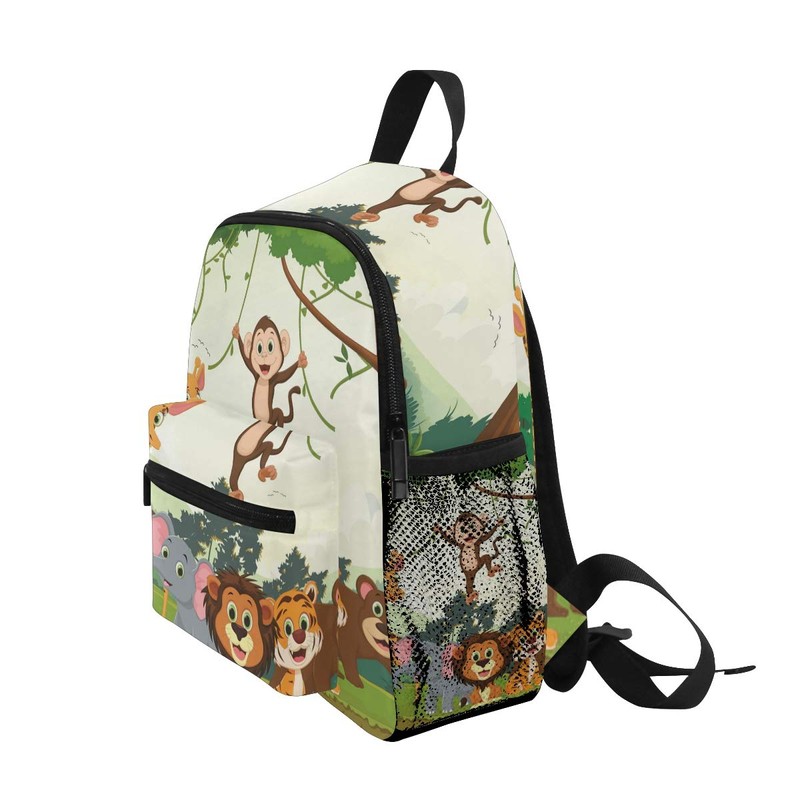 Kids Backpack Jungle Animals Kindergarten Preschool Bag for Toddler Girls