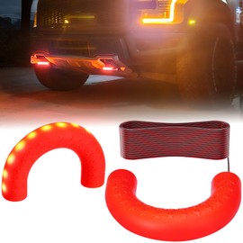 Tow Hook Covers with 6000K LED Fit for Ford F150 2004-2024, Hitch Cover Front Compatible with Toyota Tundra Accessories 2017-2021(Red)