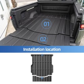 SMABEE Fit for Rivian R1T Trunk Bed Mat & Tailgate Mat TPE All Weather Trunk Cargo Mat for Rivian R1T 2025 2024 2023 2022 Accessories Interior Boot Liner Anti-Slip Protective Pad