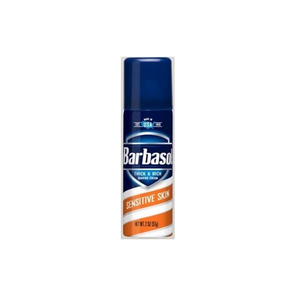 Barbasol Shave Cream Sensitive Skin Travel size 2 oz (Pack of 36)
