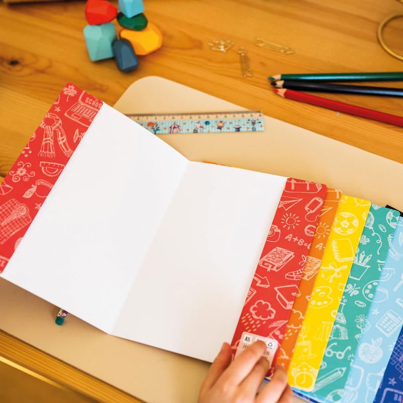 Papierdrachen 8 High-Quality Paper Notebook Covers for Children, DIN A5,