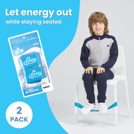 Feety Chair Bands for Kids with Fidgety Feet (2-Pack) - ADHD Fidget Bands for Chairs - Desk Bands for Students - Bouncy Chair Bands for Flexible Seating Classroom - Feety Bands Basic (Original Blue)