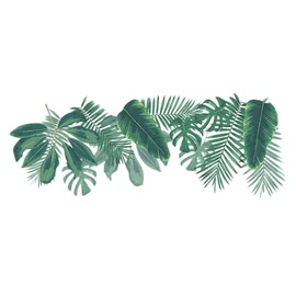 SHINEOFI Large Removable Green Leaf Wall Decal Tropical Leaf Sticker for Home Decor PVC Wallpaper for Living Room and Bedroom