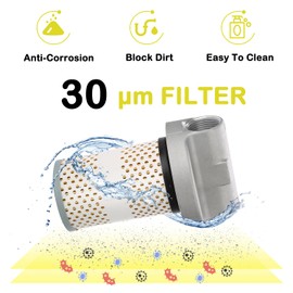 HUGEBO 496 Diesel Fuel Tank Filter Assembly with Diesel Water Separator, Water Fuel Separator Filter and 1'' NPT Top Cap, Including Wrench and Tape