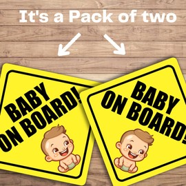 Baby on Board - Princess Sticker for Cars - Adorable Removable No Magnets, Suction Cups, or Paint Damage (2-Pack) (Little Baby)