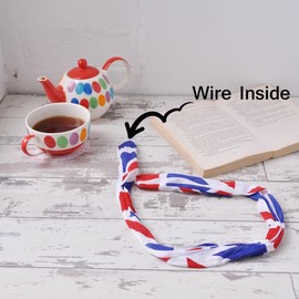 Basic Sense UK Flag Union Jack Wire Headband - Adjustable One Size, UK Event Headbands for Women