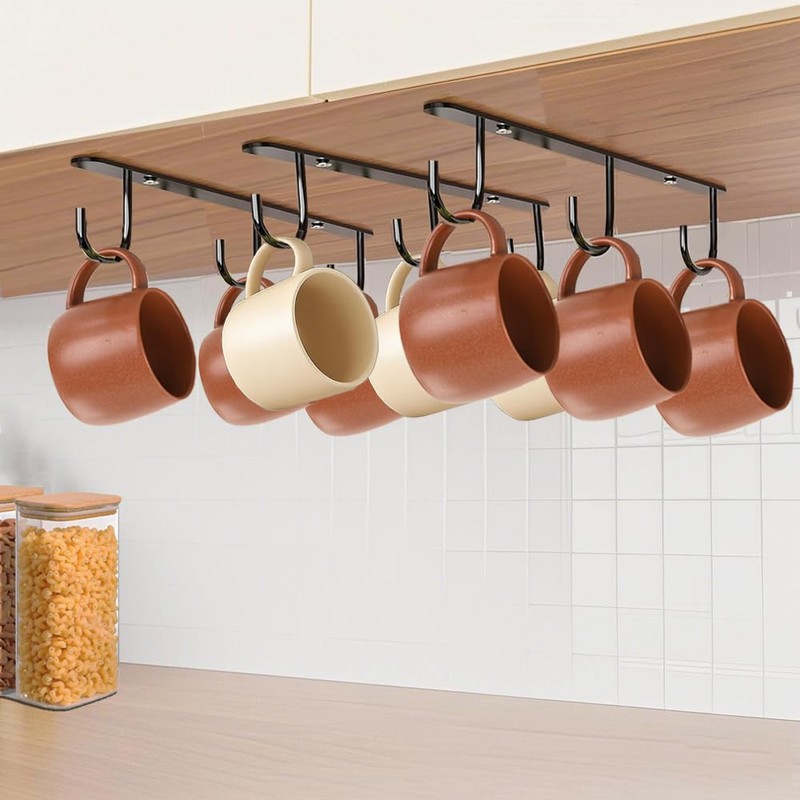 3 Pieces Cup Holder.Coffee Cup Holder for Hanging Under Shelves.Cup