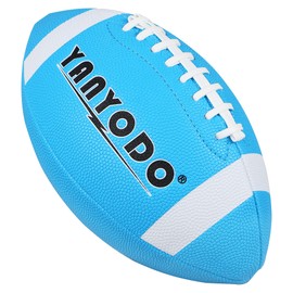 YANYODO 6 Pack Football Size 6 Junior Sized Ball with Textured Grip for Kids Youth Practice, Match and Scrimmage Play Indoors & Outdoors All Weather Use with Pump(Blue)