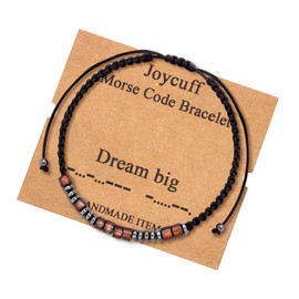JoycuFF Dream Strand Inspirational Bracelets for Women Men Motivational Morse Code Jewelry Funny Unique Female Friends Birthday Christmas Mothers Day Friendship Graduation Gifts