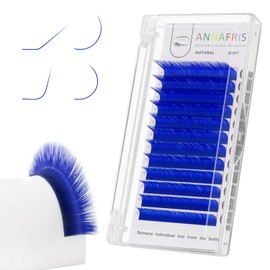 Colored Eyelash Extension Classic Blue 0.07 L Curl 8-15mm Mixed Volume Lash Extension Individual False Eye Lashes With Color By ANNAFRIS (Classic Blue,0.07 L 8-15mm Mix)