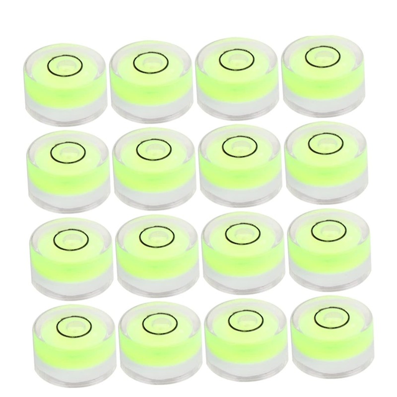 SHINEOFI 16PCS Circular Bubble Level Diameter Height Surface Level for