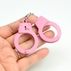 POYAMUSE Mini Handcuffs Metal Keychain Creative Handcuff Keyring-pink