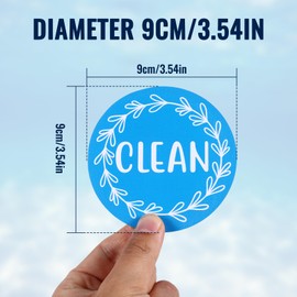 Dishwasher Magnet Clean Dirty Sign, Reversible Double Sided Clean Dirty Magnetic Flip Indicator Sign for Stainless Steel Dish Washer for Home Organization Accessories (Blue, Black)